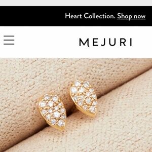 Mejuri 14K Pavé Diamond Pear Studs – Like New - Retails $374